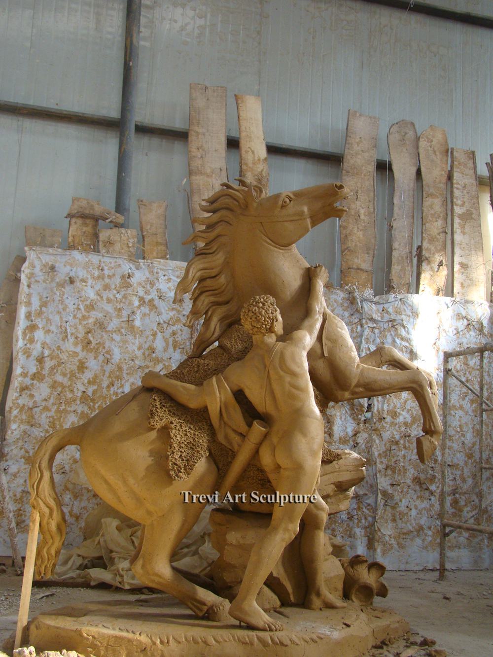 marly horses sculpture clay model