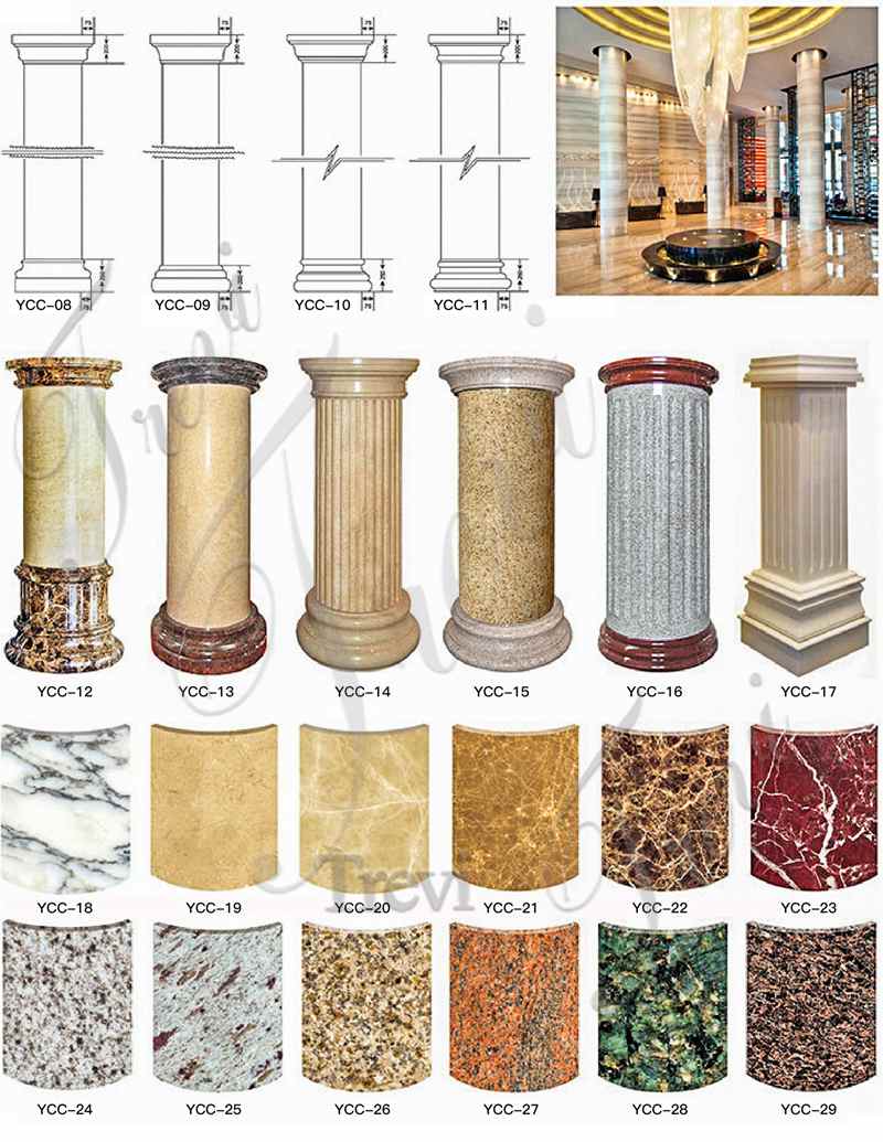 custom made marble columns -Trevi Sculpture