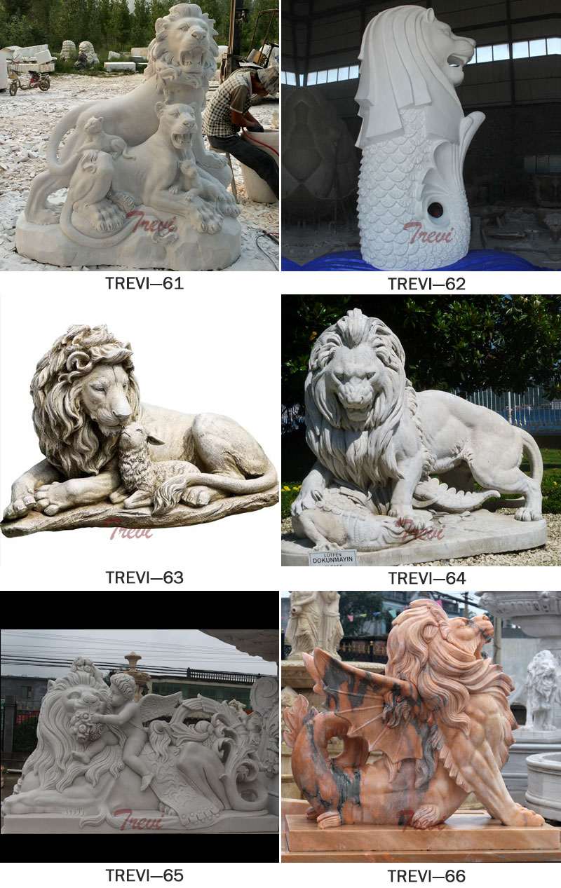 diverse types of marble lion statue for sale-Trevi Sculpture
