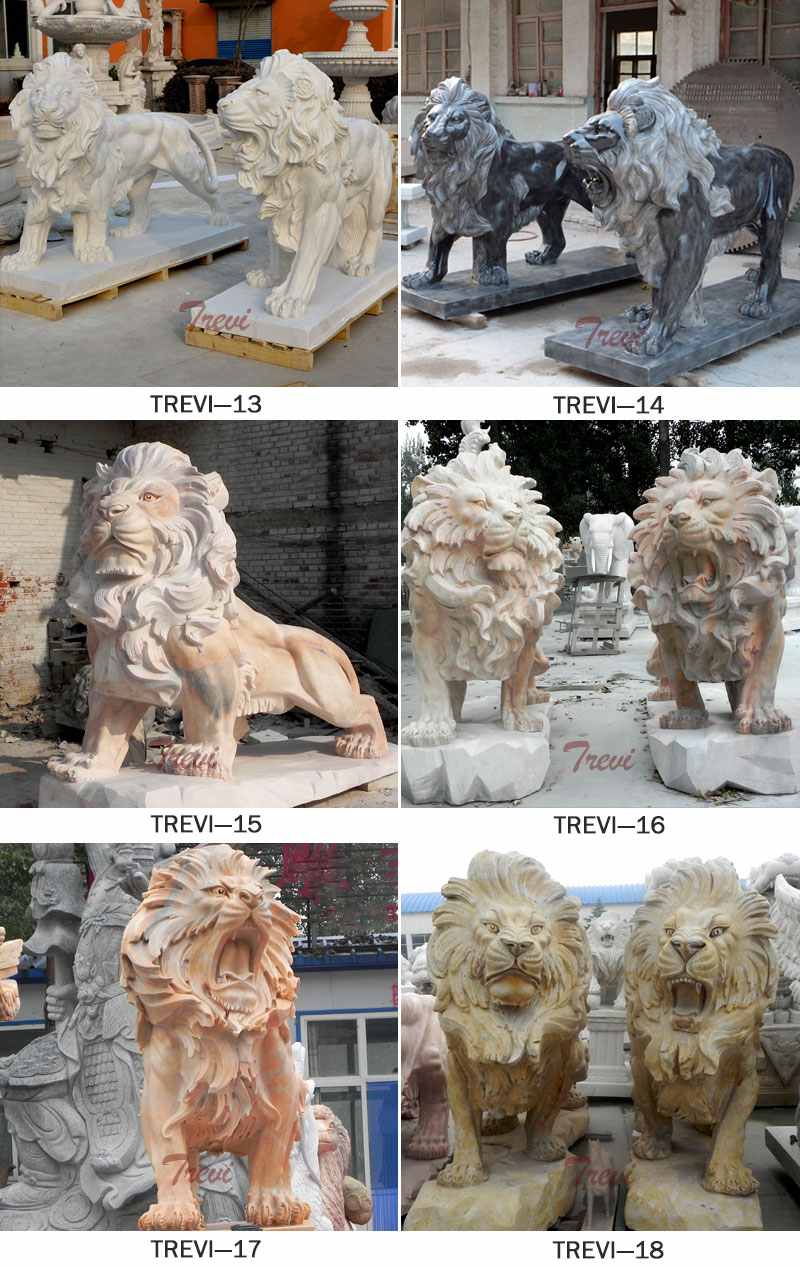 more types of large lion statues for sale-Trevi Sculpture