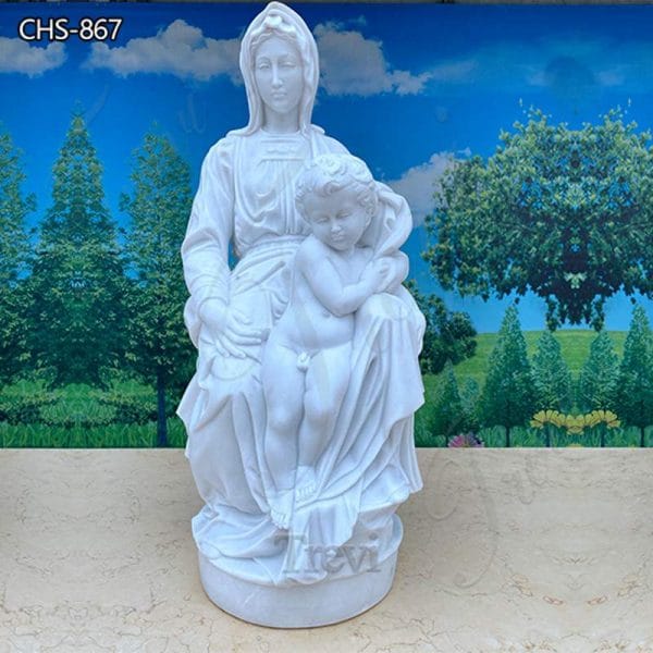 Marble Statue of Mary and Jesus Madonna of Bruges for Garden CHS-867