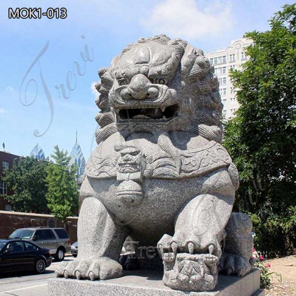 Granite Chinese Guardian Lion Statue Home Decor for Sale MOK1-013