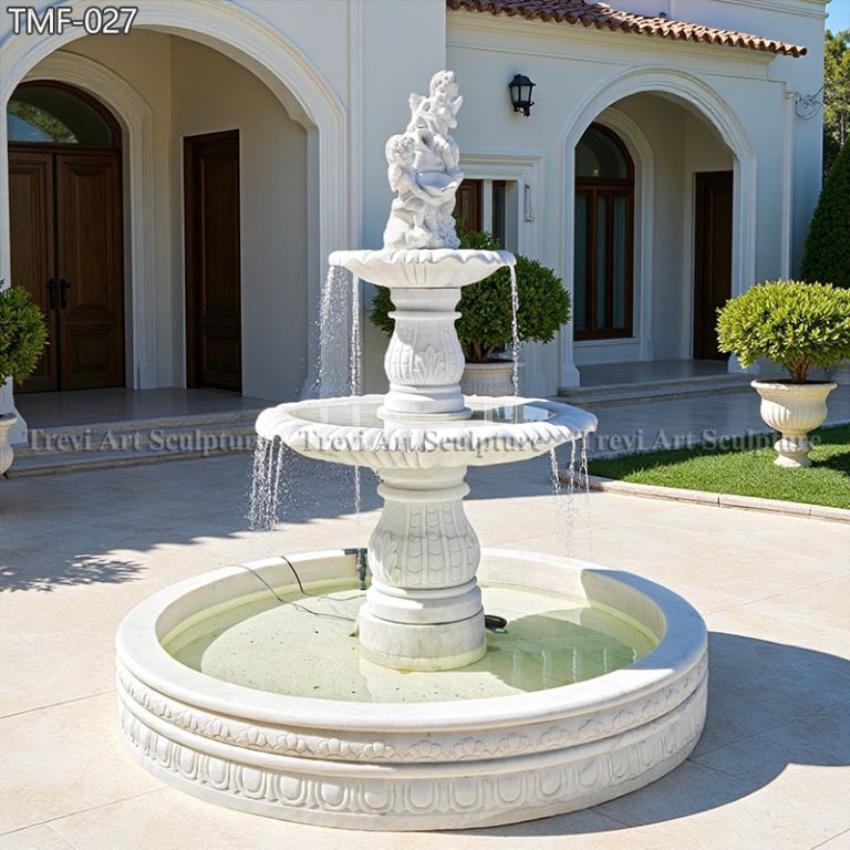 marble cherub garden fountain for garden