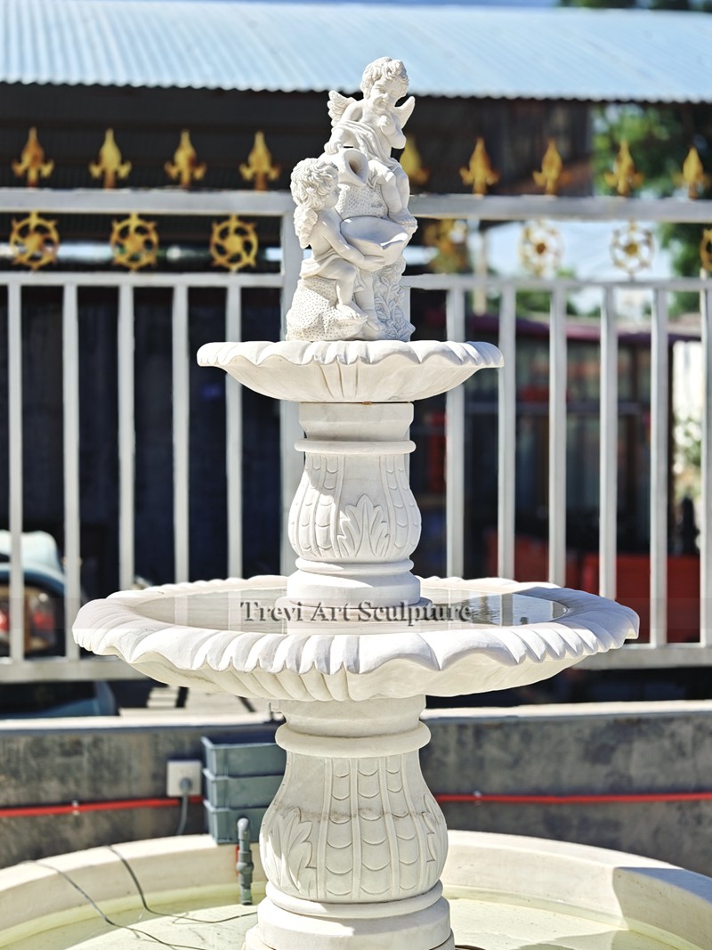 marble cherub garden fountain