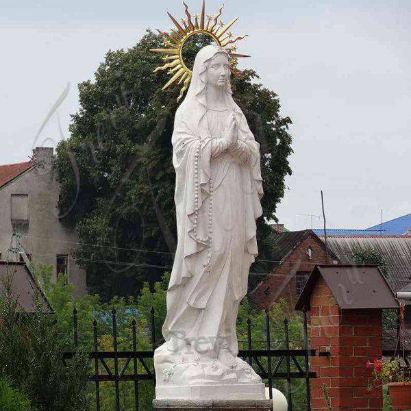 Marble Virgin Mary Outdoor Statue Antique Religious Art for Sale CHS