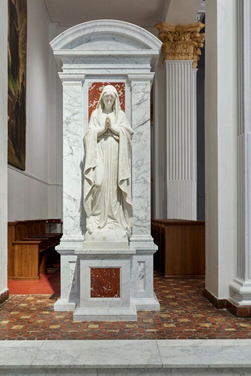 marble mary statue in the shrine