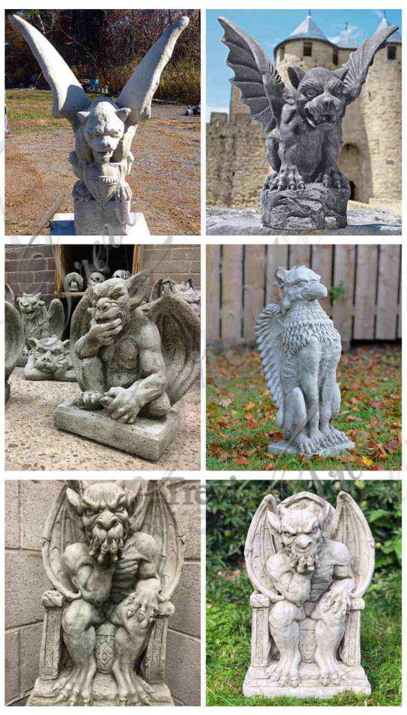 BullHorned Marble Gargoyle Statues for Roof for Sale MOK1004 Trevi