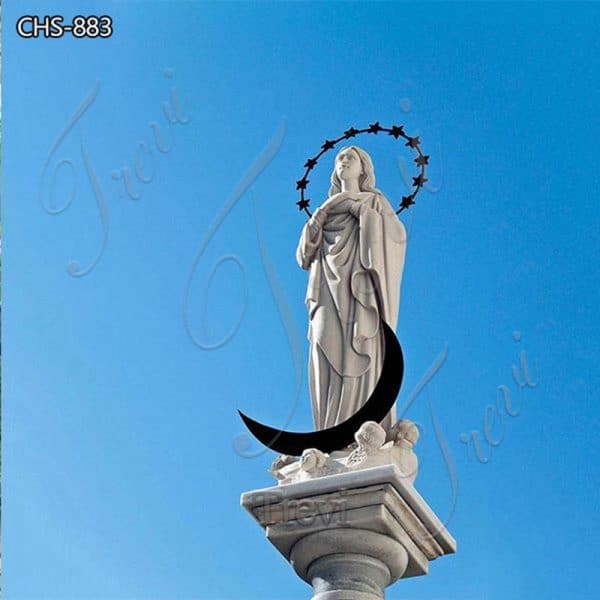 Blessed Virgin Mary Garden Statue with a Halo Behind for Sale CHS-883