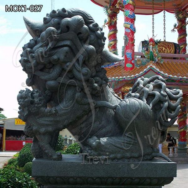 Large Granite Chinese Foo Dog Statue Outdoor Decor for Sale MOK1-027
