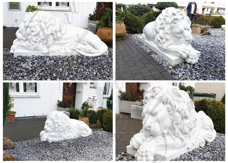lion statues in front of house-Trevi Sculpture