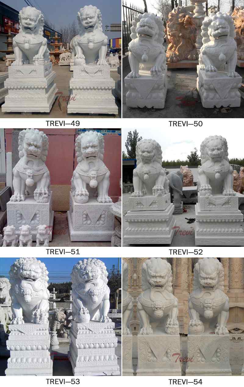 marble foo dog statues-Trevi Sculpture
