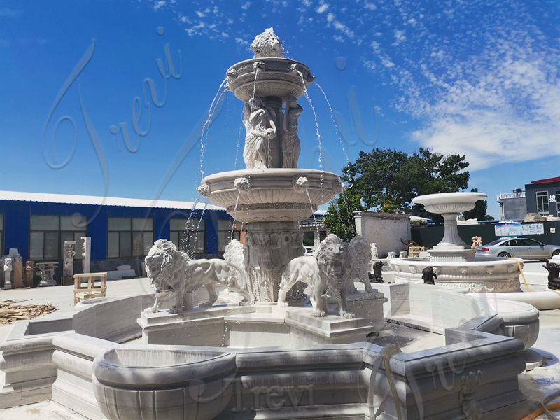 Marble Lion Fountain Details: