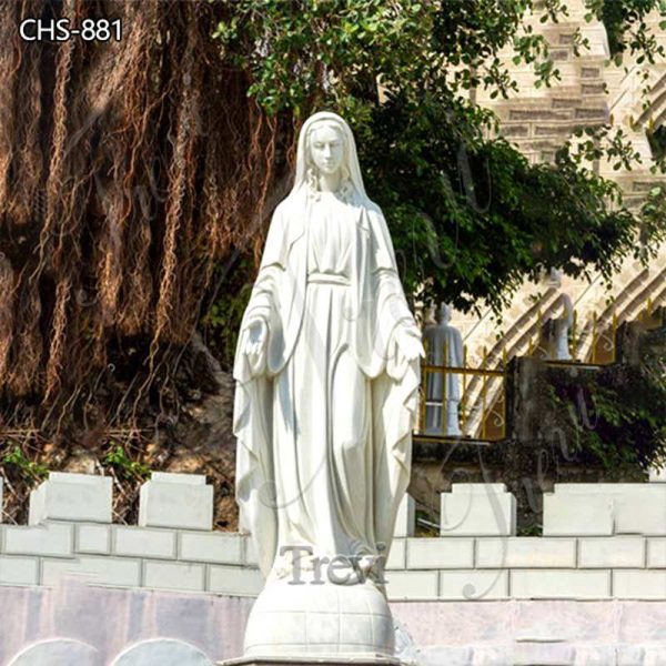 Religious Marble Virgin Mary Lawn Sculpture Factory Supplier CHS-881