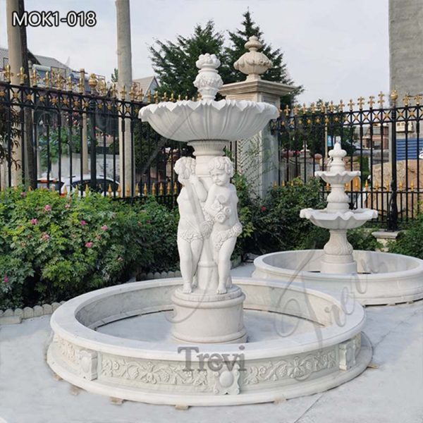 White Marble Water Child Sculpture Fountain Outdoor Garden Decor for Sale MOK1-018