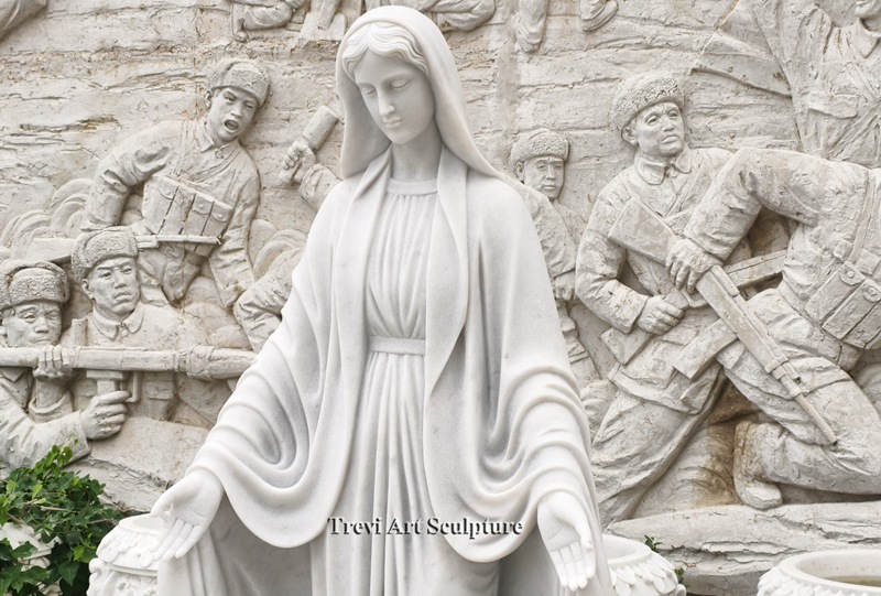 holy virgin mary outdoor garden statues details