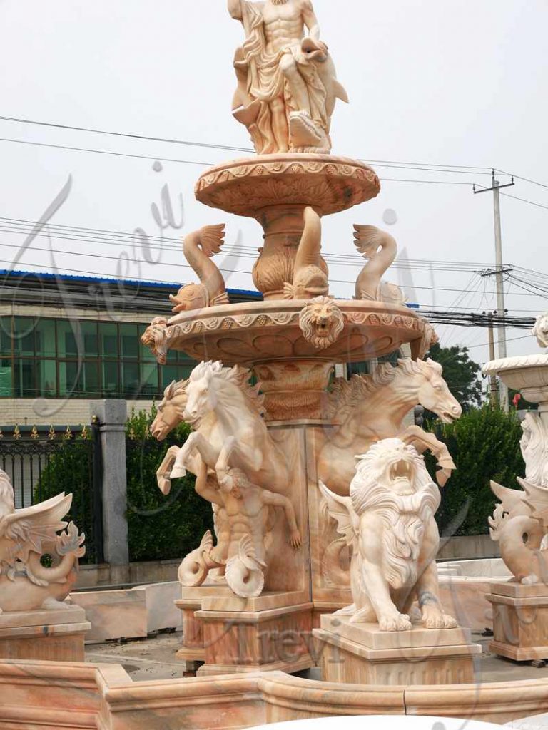 Marble Outdoor Large Water Fountain with Pool for Sale MOK1011Garden