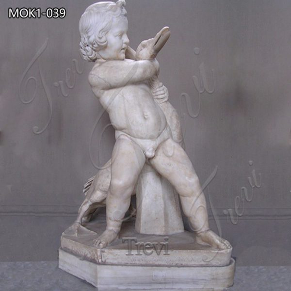 Famous Greek Boy with Goose Marble Statue Replica for Sale MOK1-039