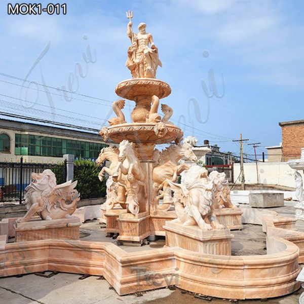 Marble Outdoor Large Water Fountain with Pool for Sale MOK1-011