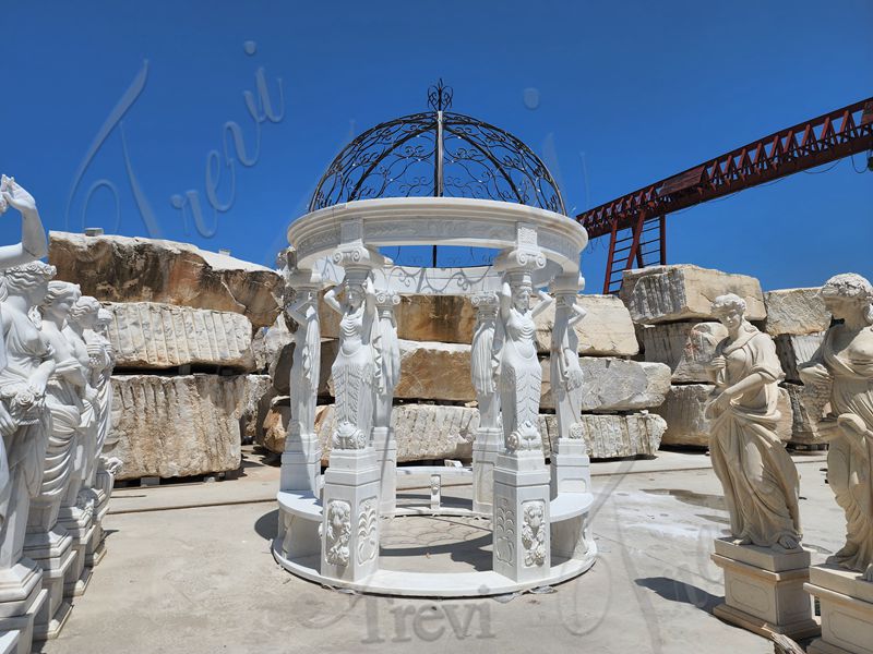 Long marble gazebo outdoor-Trevi Sculpture