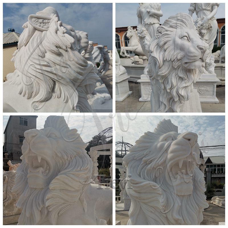 details of the white marble lion statues-Trevi Sculpture