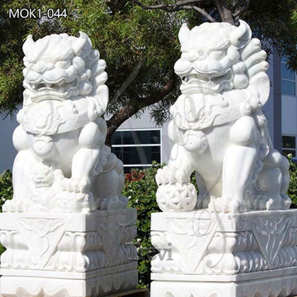 Chinese Marble Feng Shui Lions Front Door Home Decor for Sale MOK1-044