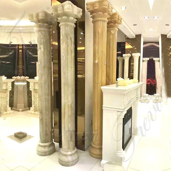 Outdoor Large Decorative White Marble Column Monuments for Sale TMC-08