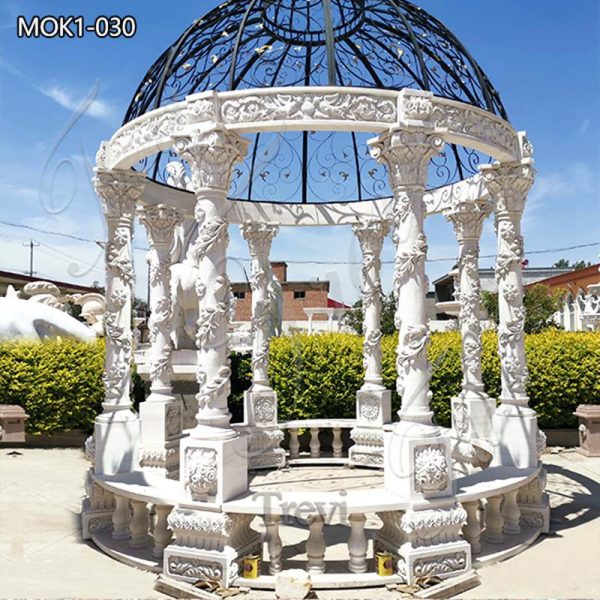 Marble Outdoor White Gazebo Wedding Decoration for Sale MOK1-030