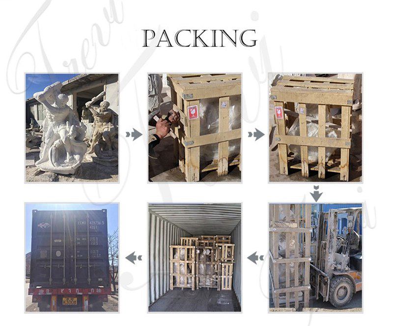 packing of marble lion statues-Trevi Sculpture