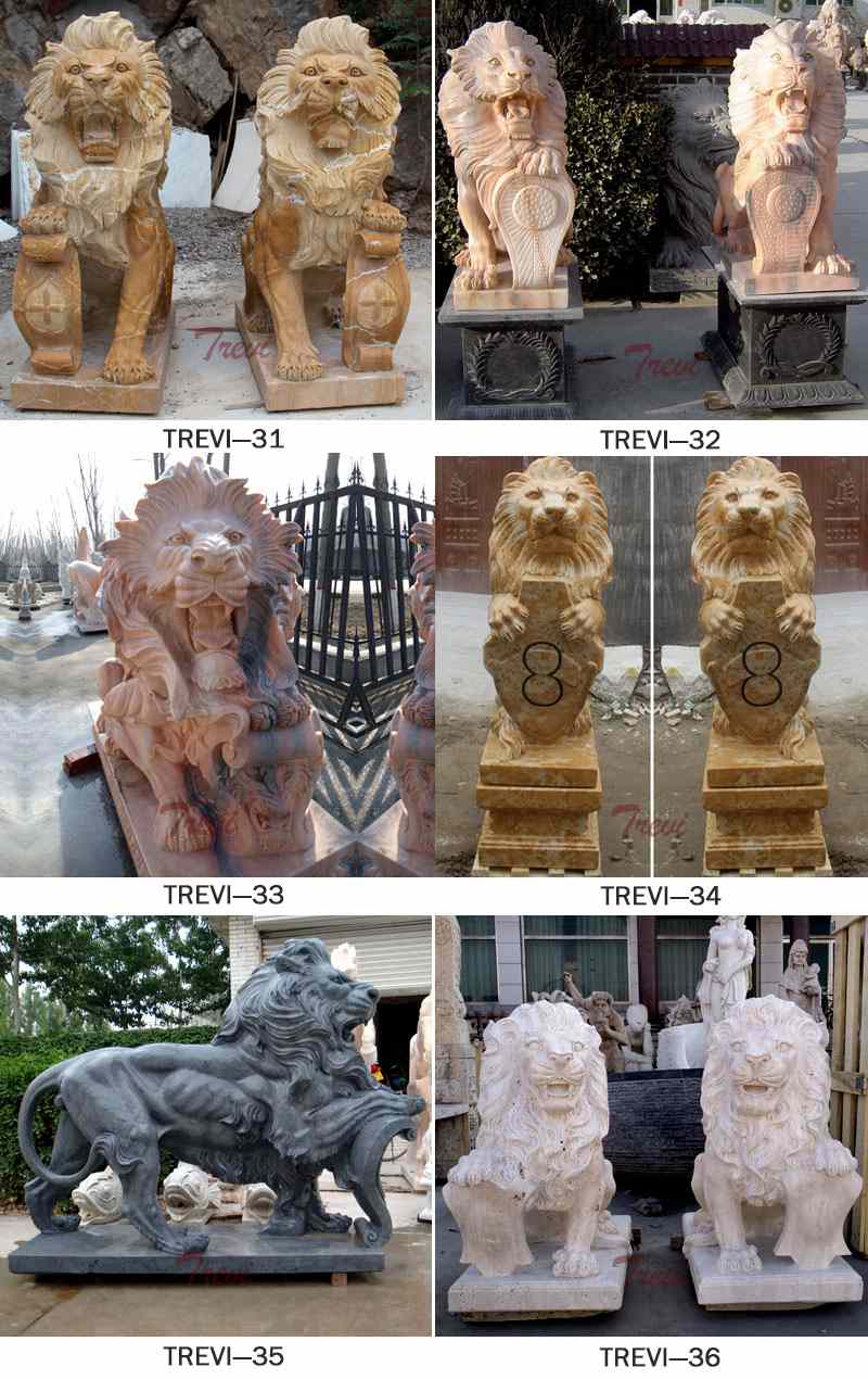 pair of lion statues-Trevi Sculpture