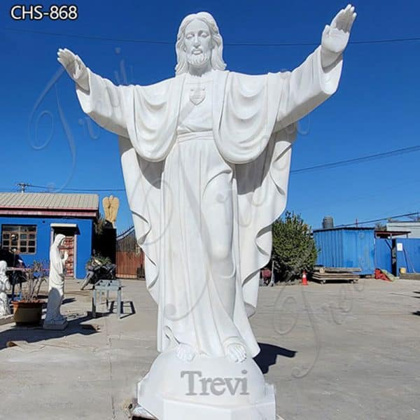 Life-Size Marble Jesus with Open Arms Statue Manufacturer CHS-868