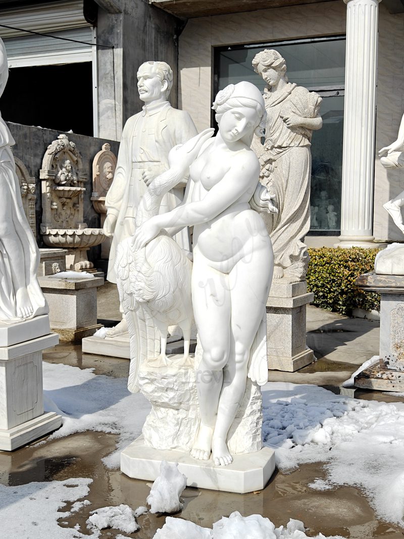 Naked-Marble-Aphrodite-with-Goose-Statue-for-Sale 3