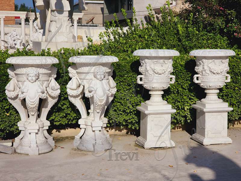 White Planter-Trevi Sculpture