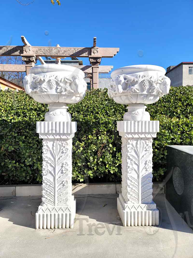large marble planter pot-Trevi Sculpture