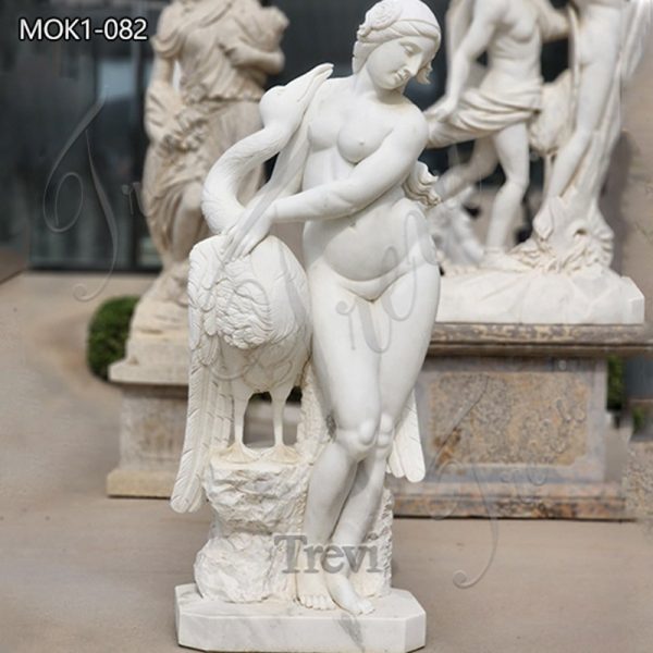 Naked Marble Aphrodite with Goose Statue for Sale MOK1-082