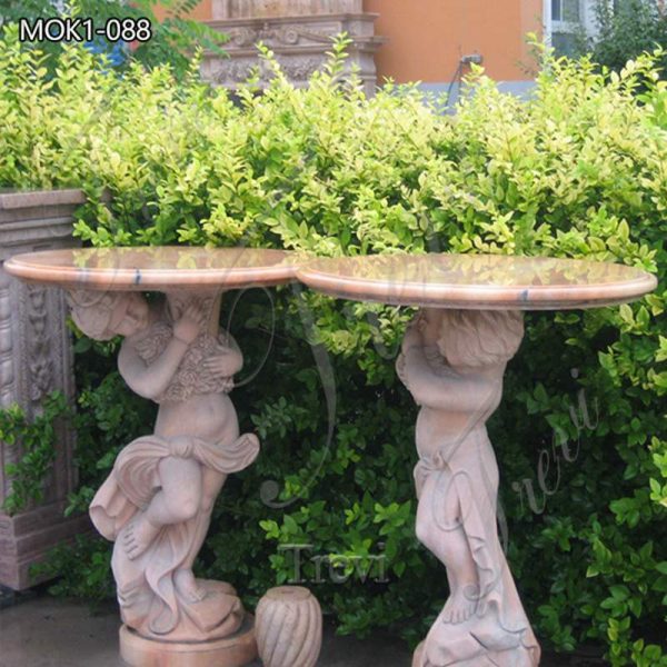 Beautiful Marble Table with Child Statue for Garden Decor MOK1-088