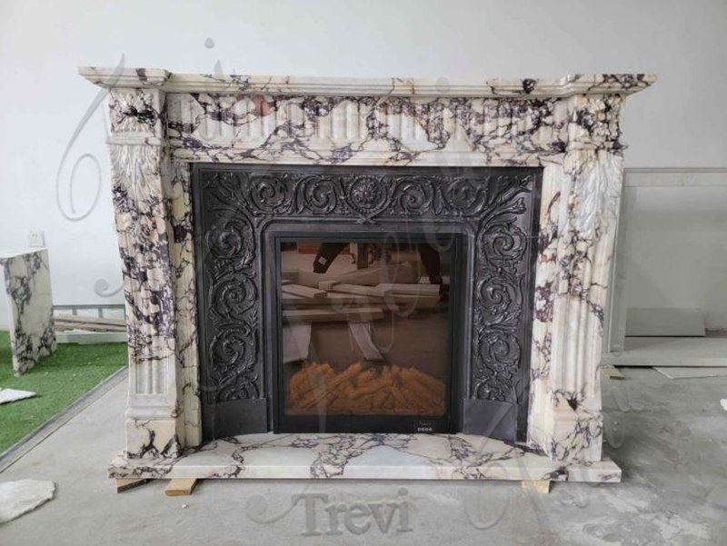 modern marble fireplace mantels-Trevi Sculpture