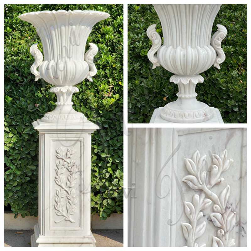 carving details for the white marble planter-Trevi Sculpture