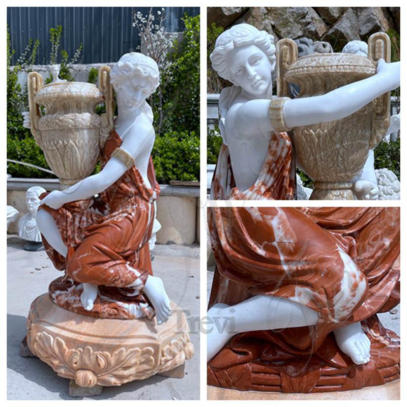 details show for the marble flower pots-Trevi Statue