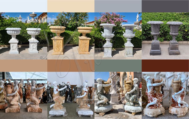 more marble garden planters-Trevi Sculpture
