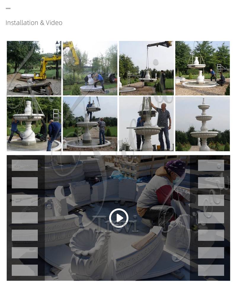 water testing for the marble garden fountains-Trevi Sculpture