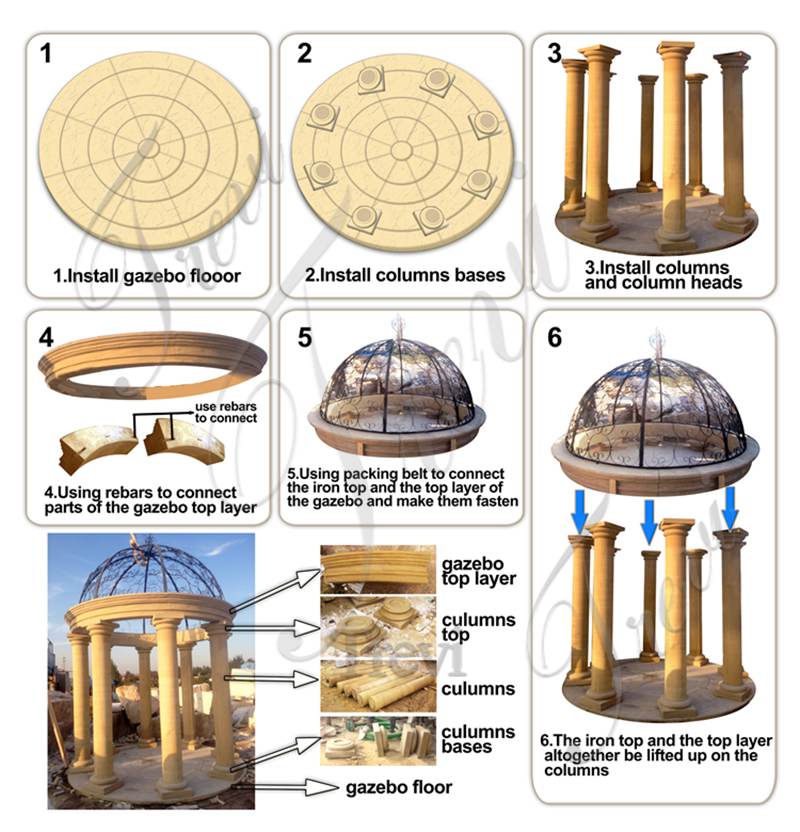 Gazebo Installing Diagram-Trevi Statue