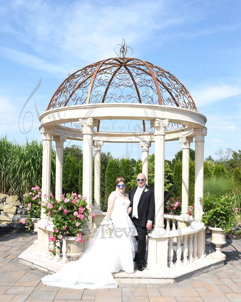 Marble outdoor gazebo-Trevi Sculpture