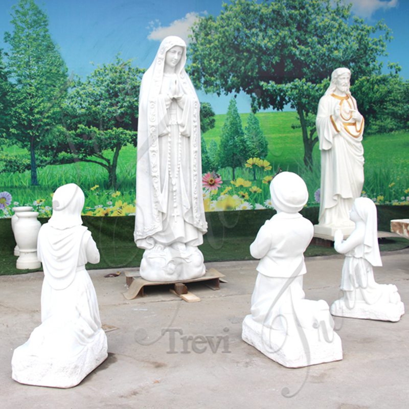 Statue of Mother Mary Fatima and Three Shepherd Children-Trevi Sculpture