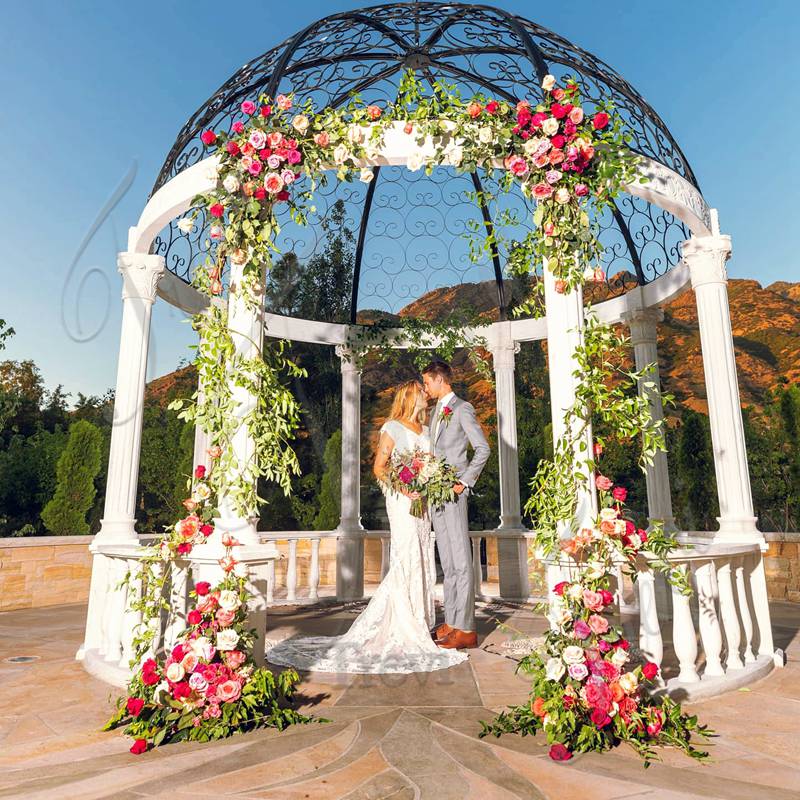 white marble gazebo-Trevi Sculpture