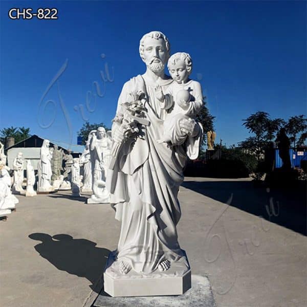 White Marble St Joseph and Baby Jesus Statue Supplier CHS-822
