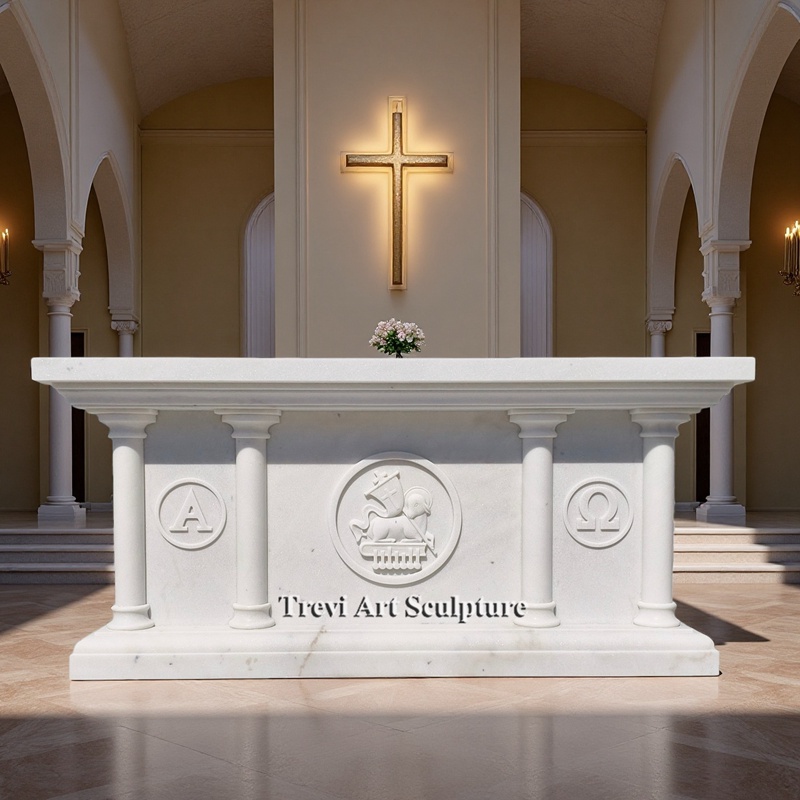 white marble modern church altar for sale
