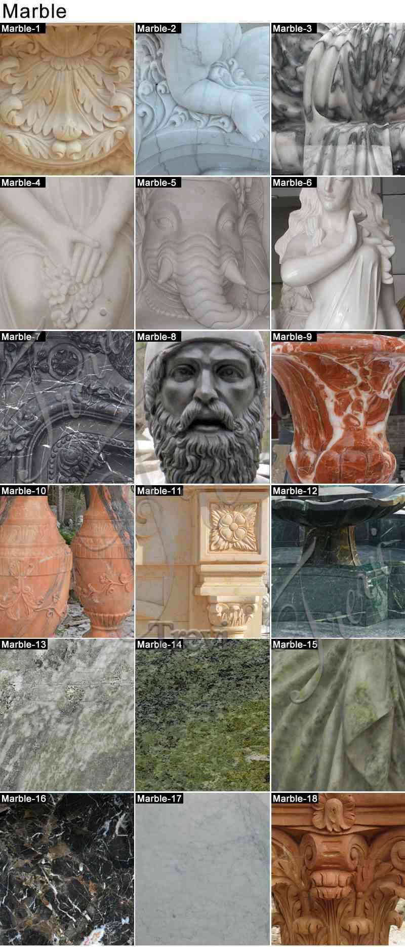 more color choices for the marble bench seat-Trevi Statue