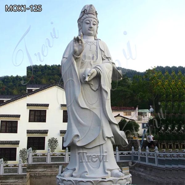 Hand Carved White Guanyin Marble Statue Supplier MOK1-125