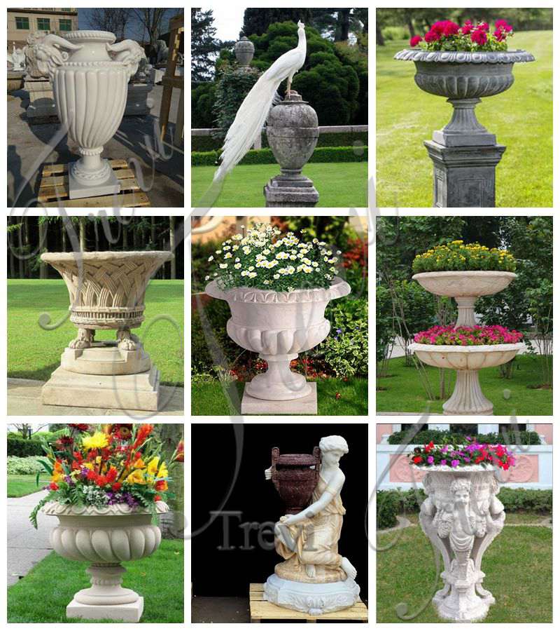 beautiful marble flower pot