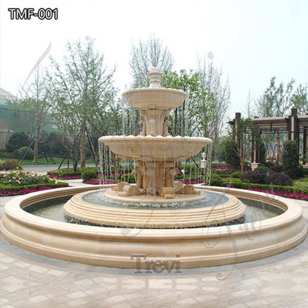 Large Marble Outdoor Fountains with Pool Supplier TMF-001